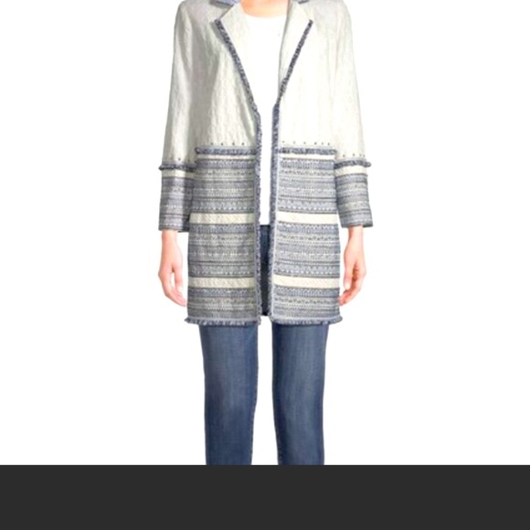 Chicos Eyelet topper embellished trim jacket SZ4 nwt - Picture 1 of 12